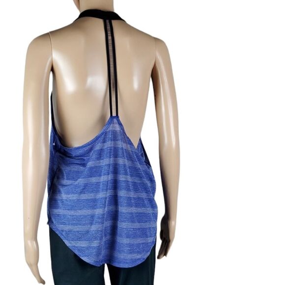 Nike Blue Striped T-Strap Tank Top - Picture 2 of 5